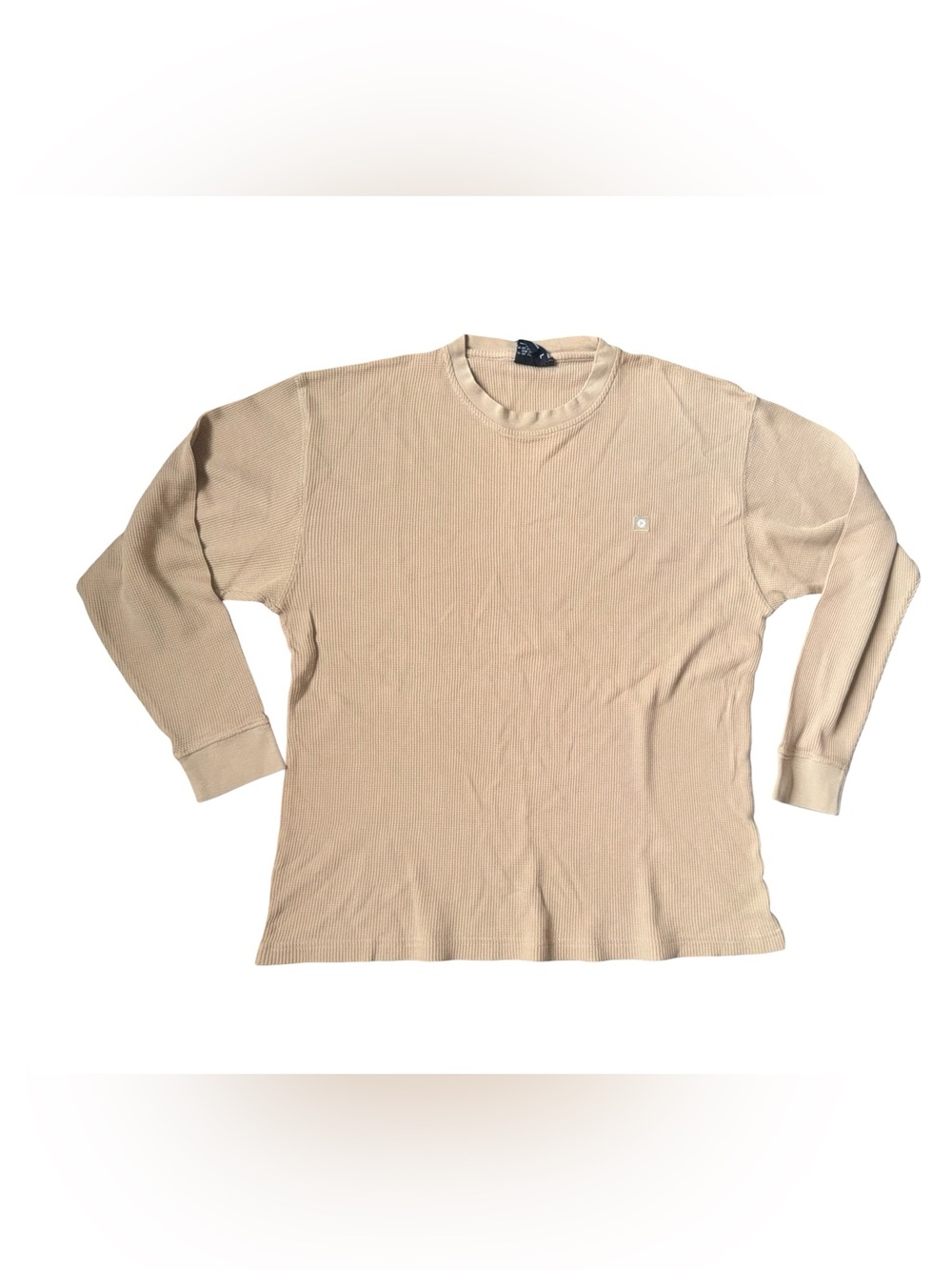 Y2K tag Southpole Shirt Mens size large in Tan Waffle Knit Thermal Long Sleeve